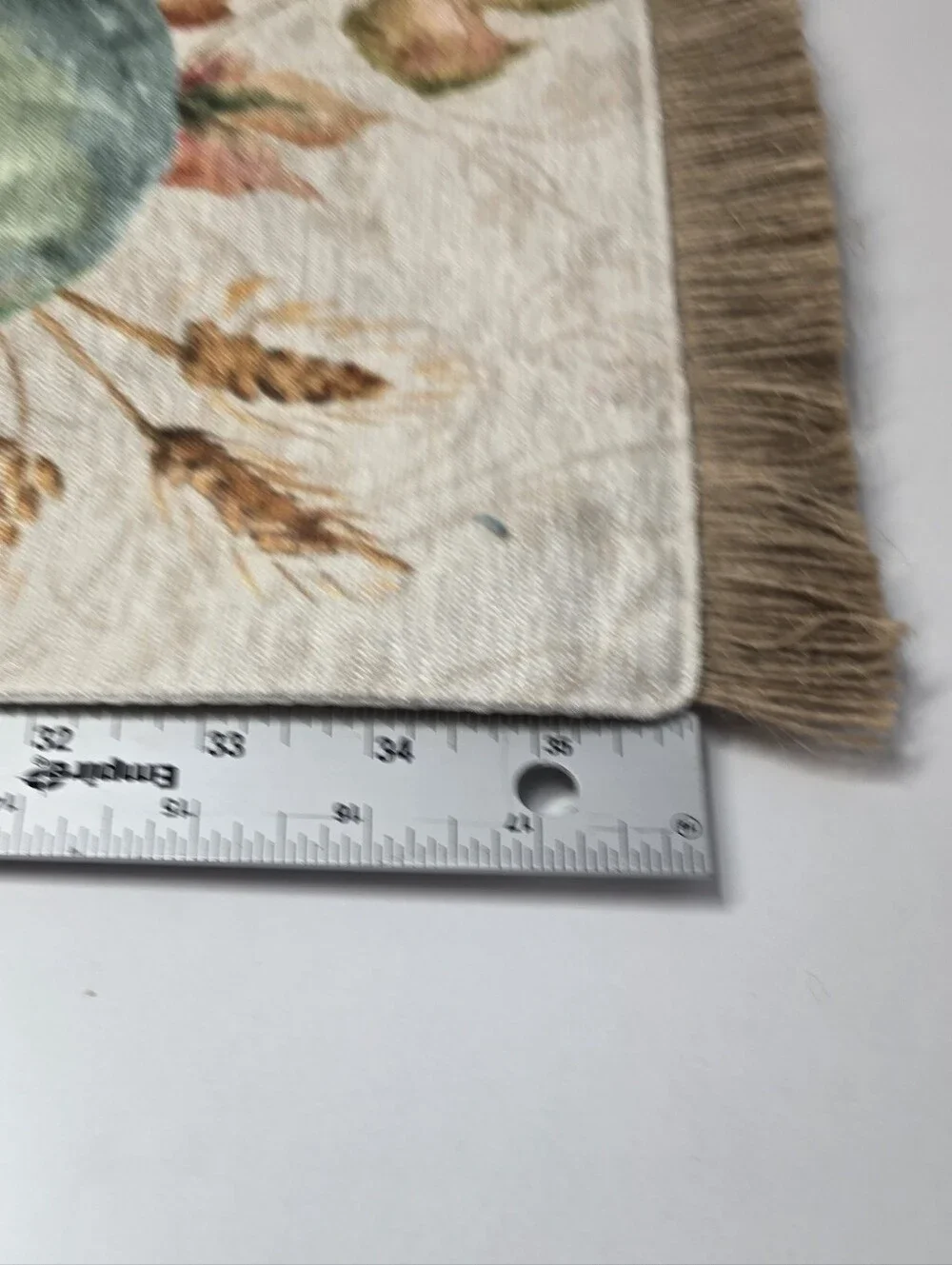 Nicole Miller Teal and Cream Pumpkin Floral Tablw Runner